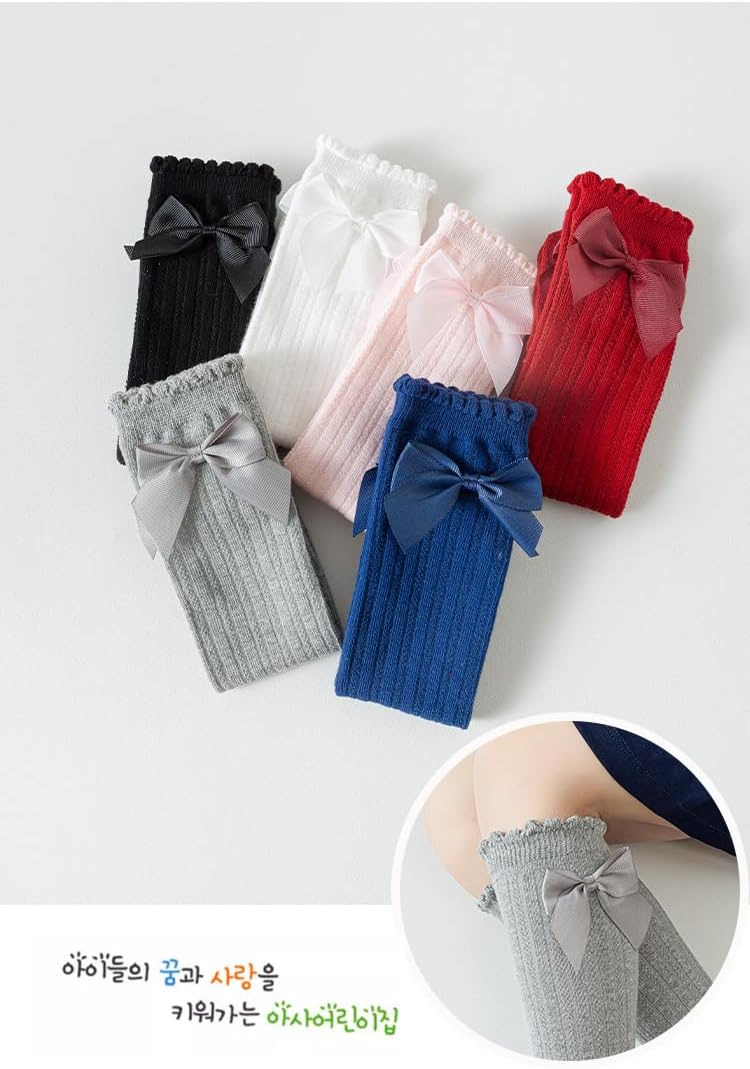 Toptim Kid Girls Knee High Stockings or Over Calf Socks Cotton Princess Tube Dress Socks - Image 5